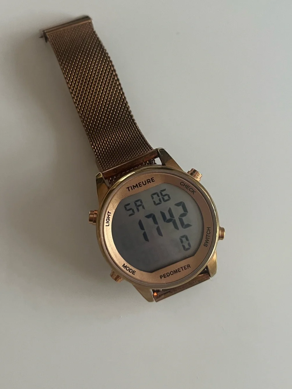 Timeur Digital Pedometer Watch - Rose Gold